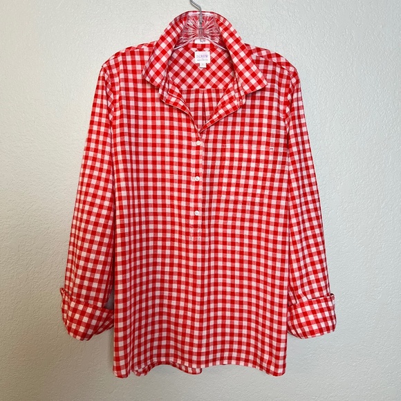 J. Crew Factory Tops - J. Crew Factory Boy Fit Check Cotton Tunic